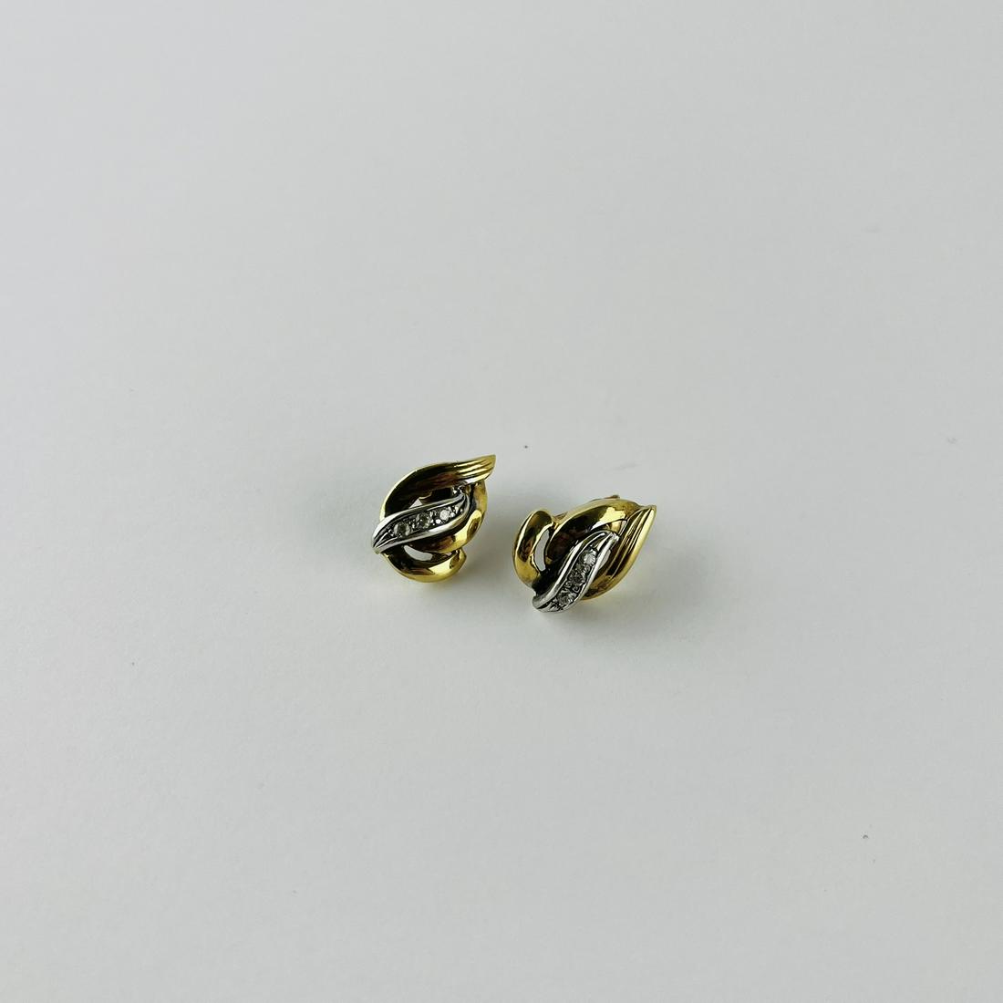 18 K gold earrings, with zirconias (1 of 1)