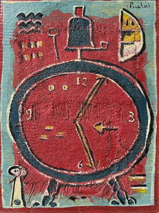 Manuel Pailós: MANUEL PAILÓS (1918-2004)"Time".Mixed media on cardboardSigned upper right25 x 20 cm