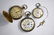 A Victorian silver fob watch, Tissot gilt metal hunter