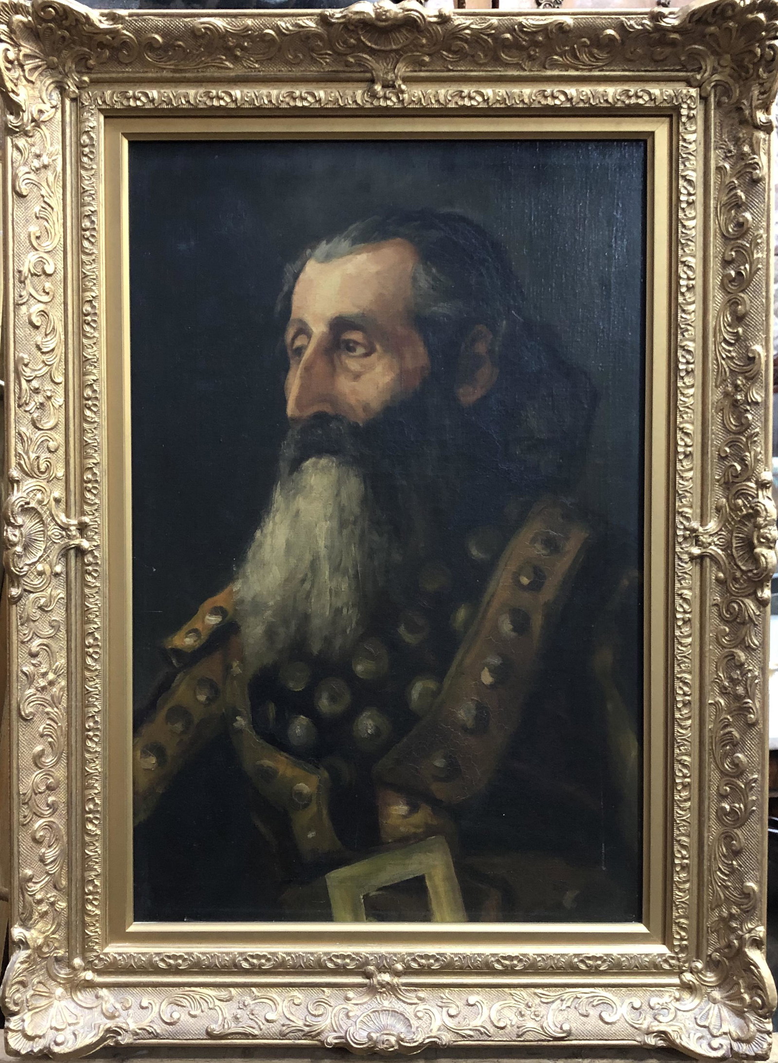 19th century Continental school: 19th century continental school - Portrait of a bearded gentleman, oil on canvas, 60 x 39 cm