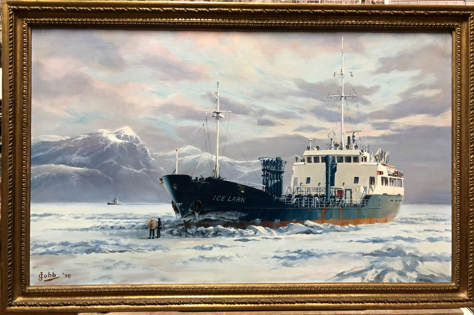 John Cobb (1916-88): John Cobb (1916-88) - 'Ice Lark', oil on canvas, signed lower left and dated '78, 54 x 90 cm