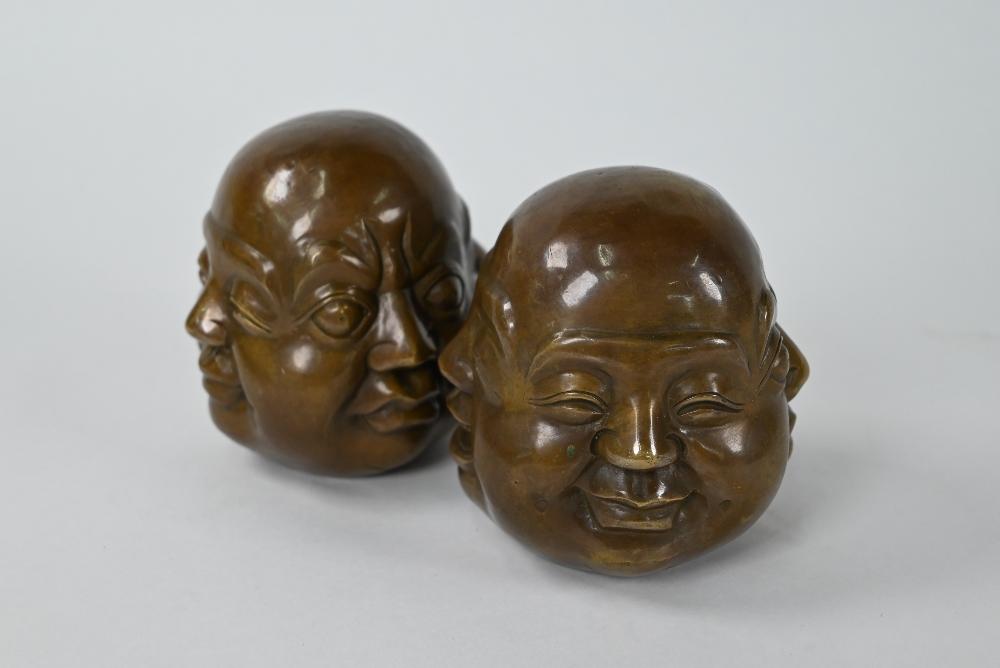A pair of Oriental filled bronze four-faced Buddha (1 of 5)