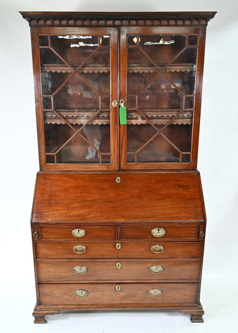 A George III mahogany astragal glazed library bureau (1 of 10)