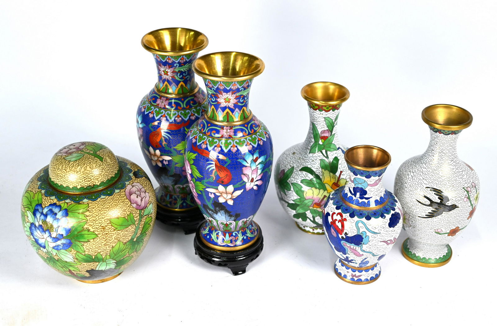 A collection of 20th century Chinese cloisonne vases (1 of 8)