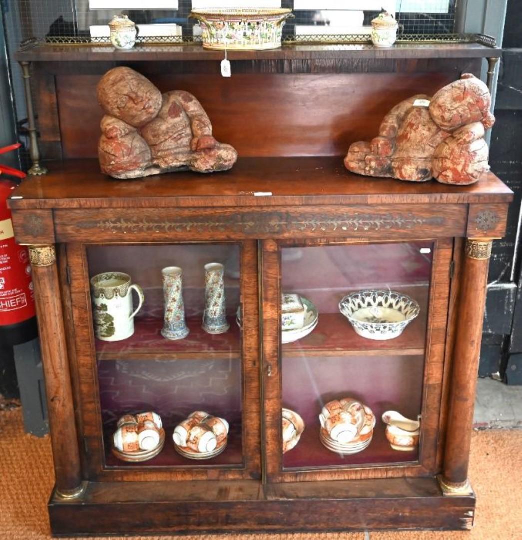 Regency brass mounted rosewood rosewood cabinet (1 of 3)