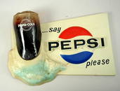 878: Pepsi-Cola Say Pepsi Please Molded Plastic Sign