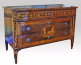 153: Continental Ornate Inlay Dresser, Circa 1800