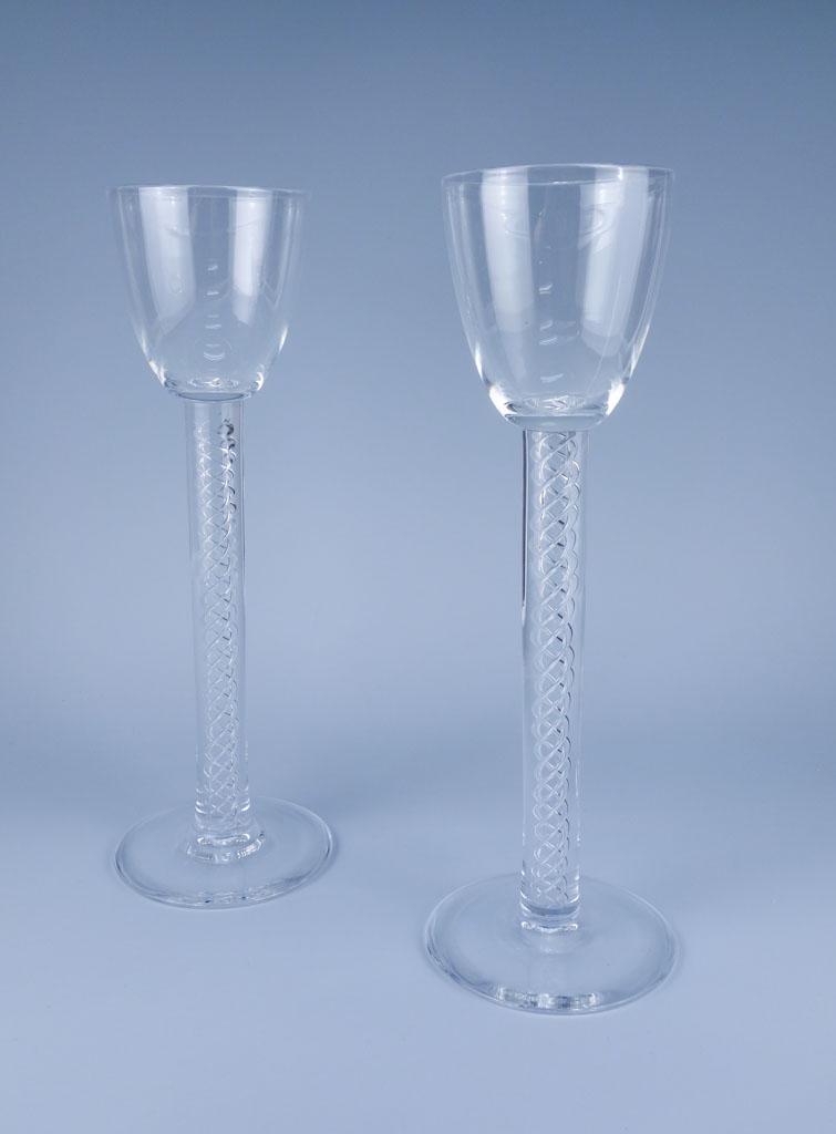 Pair Steuben Crystal Air Twist Goblets Arthur Houghton: Pair Steuben Crystal Air Twist 12" toasting goblets Form 7927 designed by Arthur Houghton