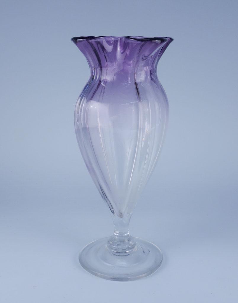 Steuben Grotesque Purple Footed Vase Form 7089: Steuben Grotesque 9" Purple Footed Vase Form 7089 9in