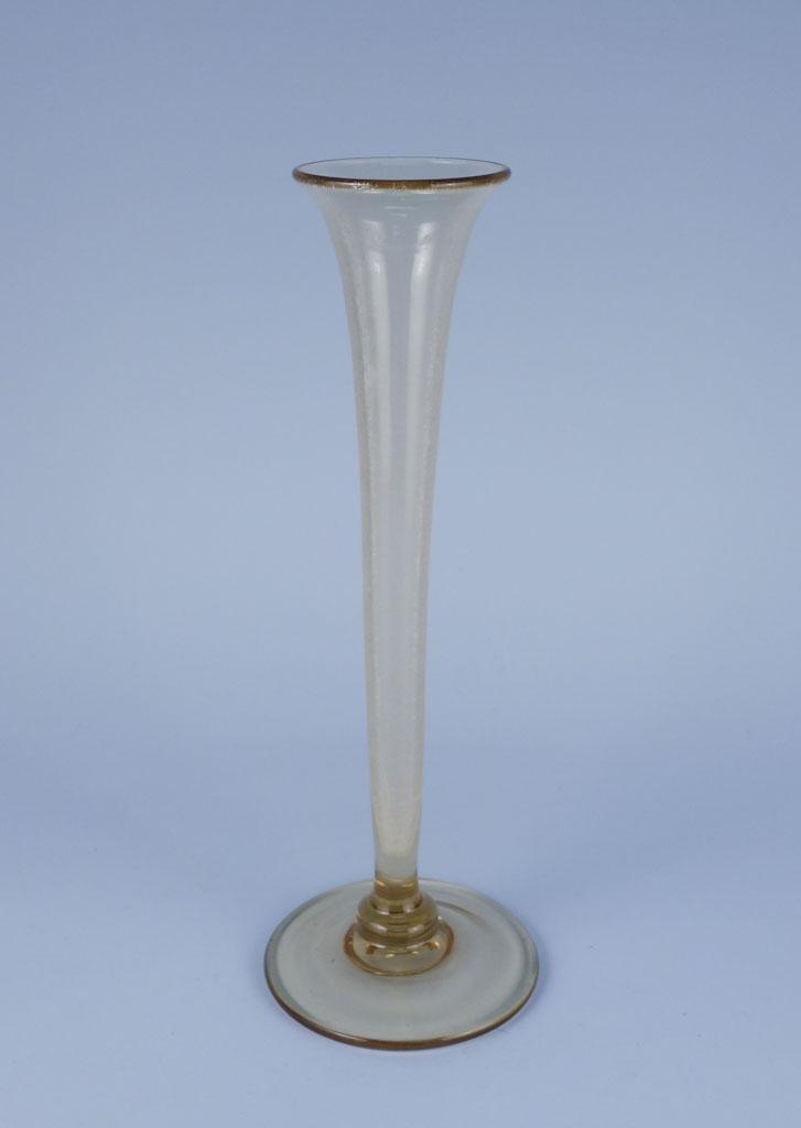 Steuben Signed Yellow Bud Vase Form 7671: Steuben Signed Yellow Bud Vase Form 7671 8in