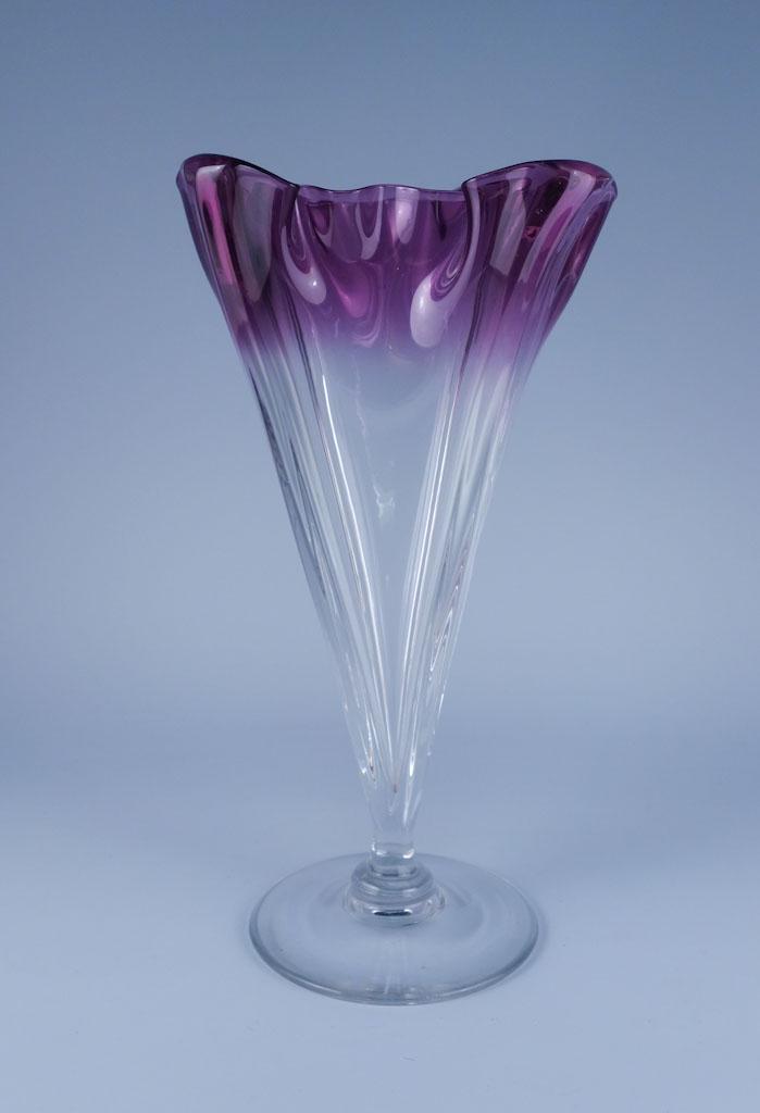 Steuben Purple Grotesque Vase Signed Form 7090: Steuben Purple Grotesque Vase Signed Form 7090 11 1/4in