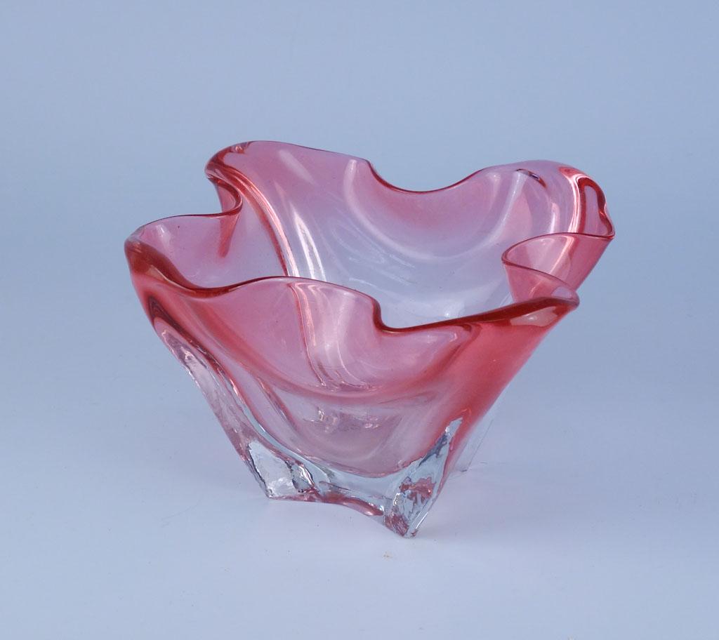 Steuben Small Red Grotesque Vase: Steuben Small Red Grotesque Vase 5in