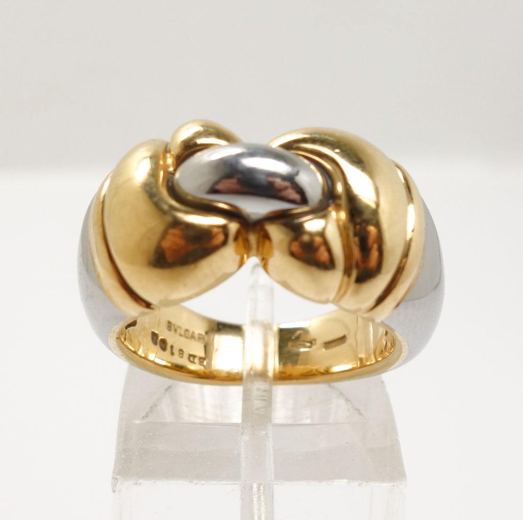 BVLGARI Bi color Gold Knot 18k Ring: 11.8 grams Ring Size 5.75 US(almost to RIng Size 6 US)
