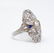 1920s Art Deco Platinum Diamond Sapphire Filigree Ring - 5