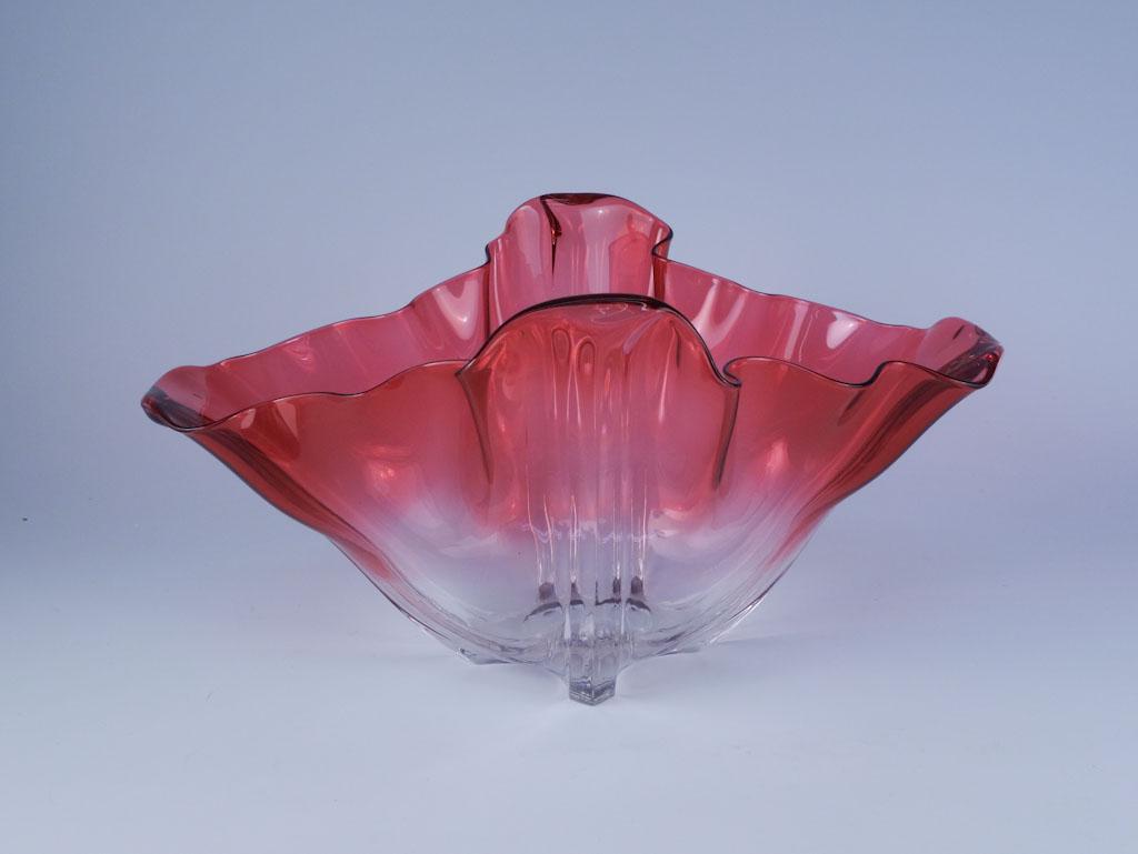 Steuben Signed Red Grotesque Vase Form 7449: Steuben Signed Red Grotesque Vase Form 7449 11 1/2