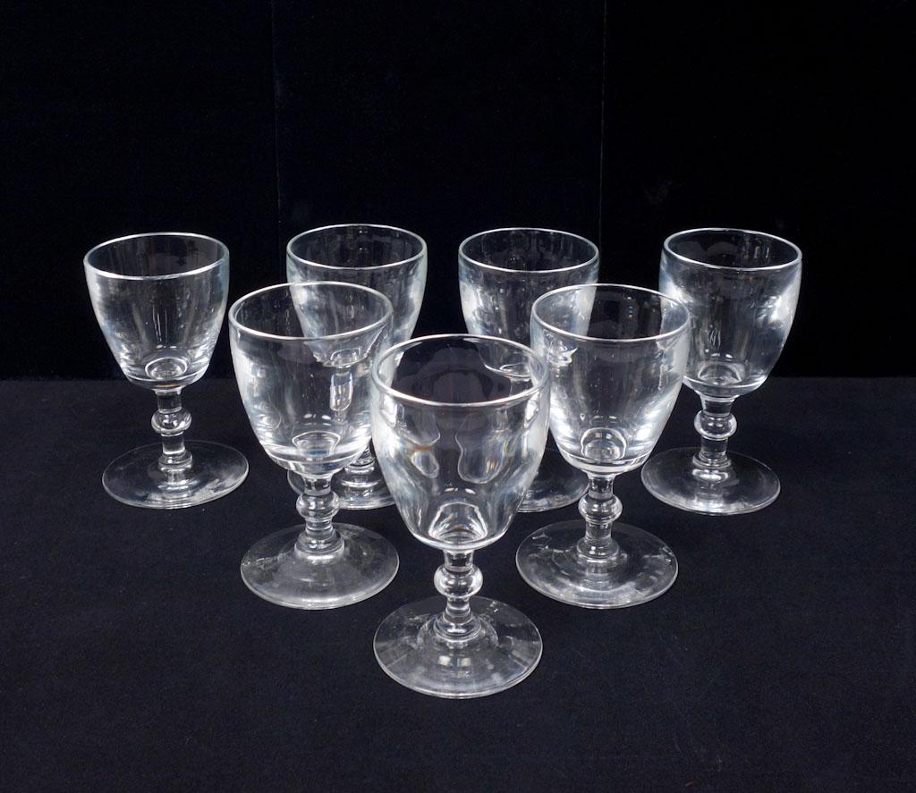 Steuben Set 7 Port Wine Glasses 6268: Elegant Vintage Estate Found set 7 Steuben 6268 Port Wine Sherry Glasses 4 3/8" tall