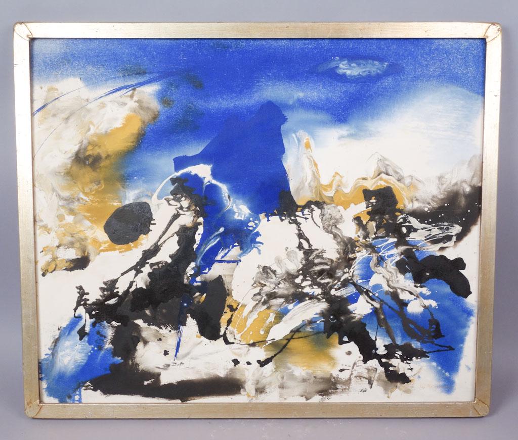 Joseph Meierhans Abstract Oil Painting: This is an origianl untitled abstract oil painting by Joseph Meierhans canvas 28"x 34" frame 29.5"x 35.67"x1"