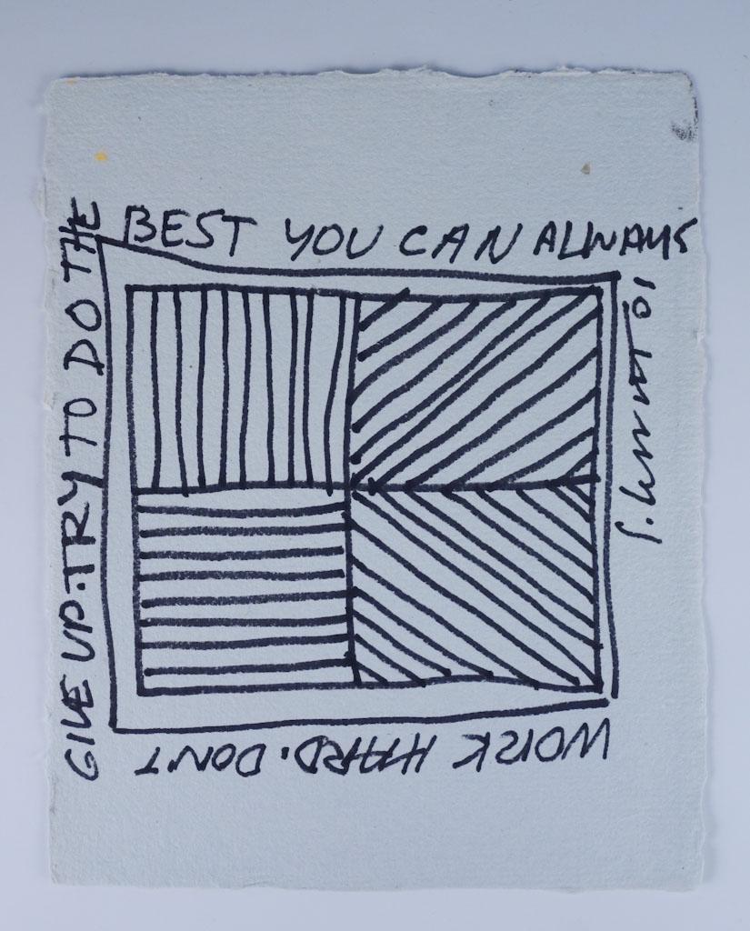 Signed Sol Lewitt Drawing: This is a signed Sol Lewitt drawing with authentication papers. 8.25" x 10.25"