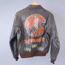 Painted Leather Bomber Jacket