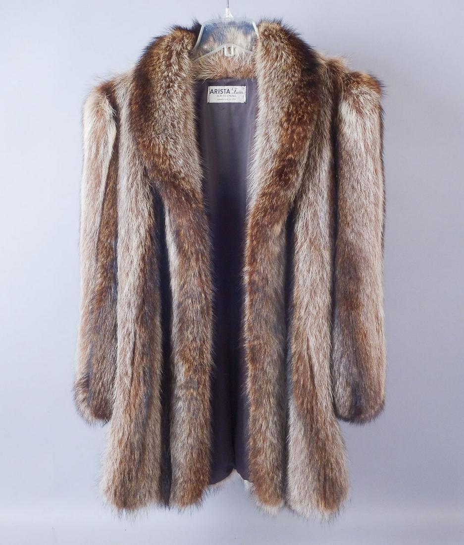 Short Mink Fur Coat Arista NJ Furs Rarely Worn: A short mink fur coat with a "Vivian Bredes" embroidered on lining over interior pocket. Size Small Approximately a women's small. This coat weighs 4 lbs.