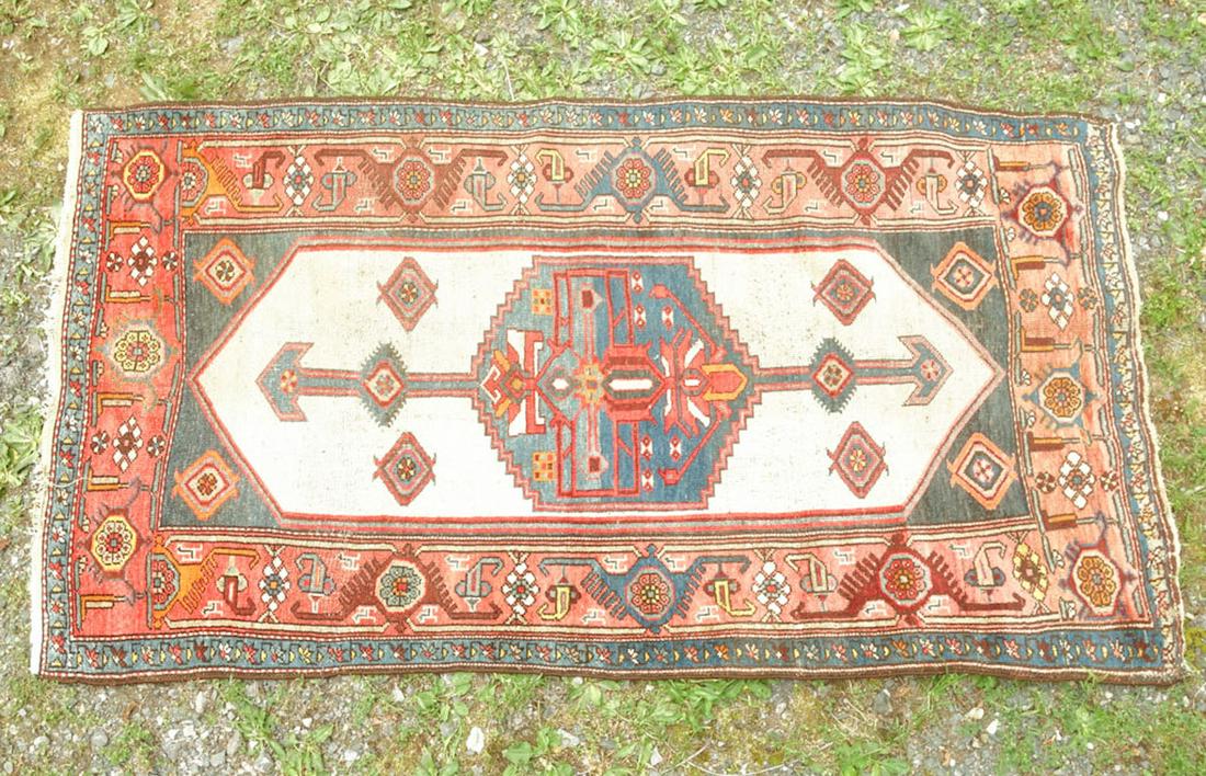 Antique Persian Rug 81" x 44 1/2": Antique Persian rug. 81" x 44 1/2". This rug weighs 10 lbs.