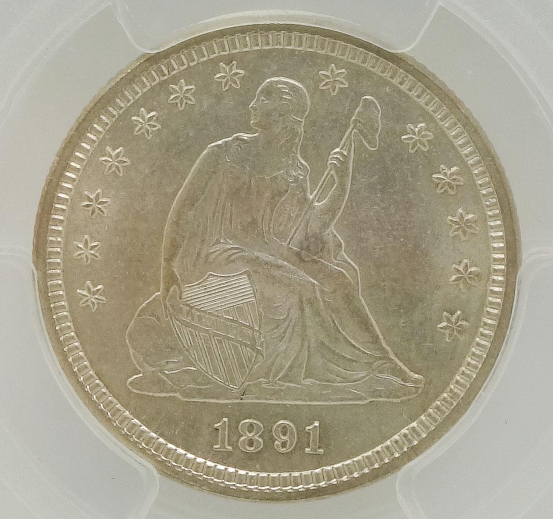 1891 Liberty Seated 25 cent, pCGS MS62: 1891 Liberty Seated 25 cent, pCGS MS62