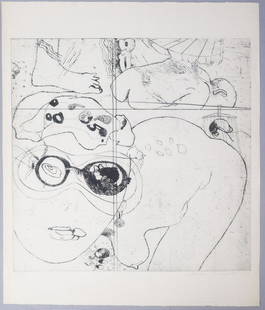 Adriena Simotova Signed Abstract Nude Print #12/15 1967: Adriena Simotova (Czech, 1926-2014) signed abstract nude limited edition 12/15 print dated 1967. Born in Prague, Simotova graduated from the Academy of Arts, Architecture, and Design in Prague.