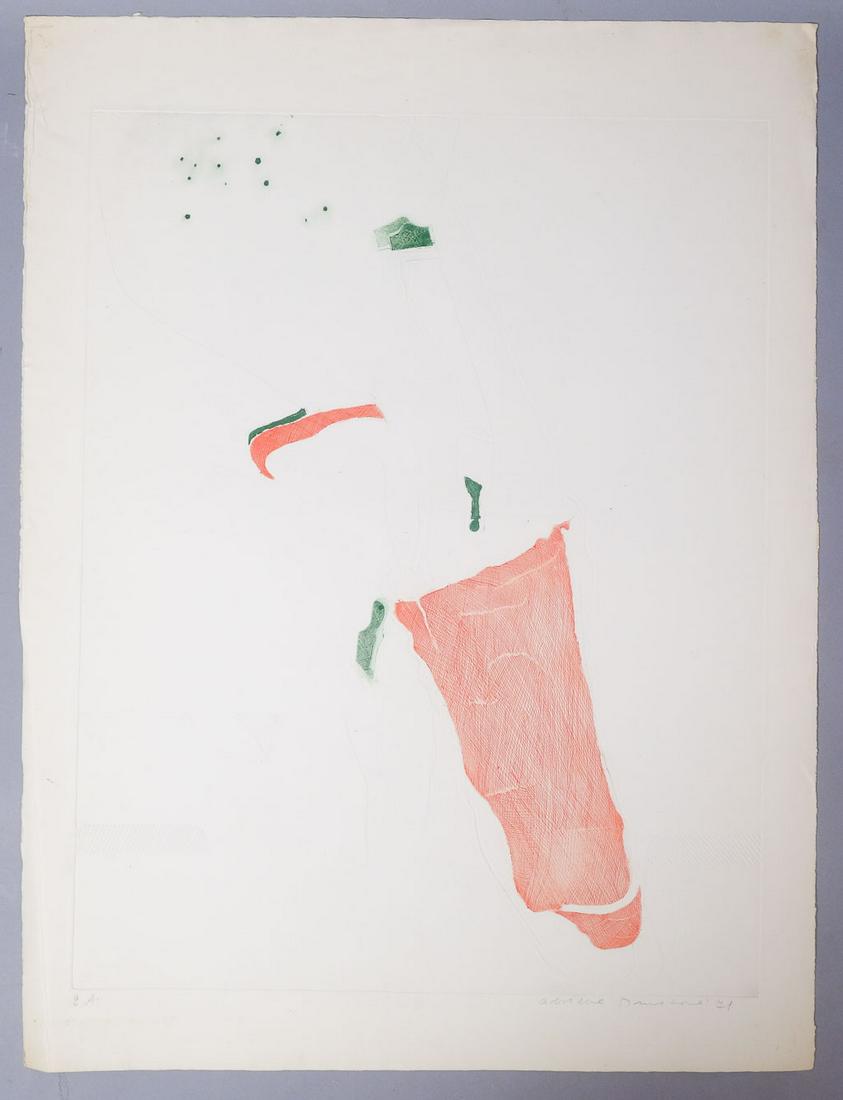 Adriena Simotova Signed Still Life Print "Punchoca": Adriena Simotova still life print, titled "Punchoca," dated 1971. Adriena Simotova (Czech, 1926-2014) Born in Prague, Simotova graduated from the Academy of Arts, Architecture, and Design in Prague. T