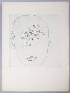 Adriena Simotova Signed Abstract Print 11/15 1969: Adriena Simotova signed limited edition 11/15 abstract print pf a face dated 1969. Adriena Simotova (Czech, 1926-2014) Born in Prague, Simotova graduated from the Academy of Arts, Architecture, and