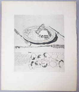 Nadezda Pliskova Signed Cooking Print 1969 20/29: Signed Nadezda Pliskova (Czech, 1934-1999) limited edition abstract print dated 1968. Measurements: 17" x 19 1/4"