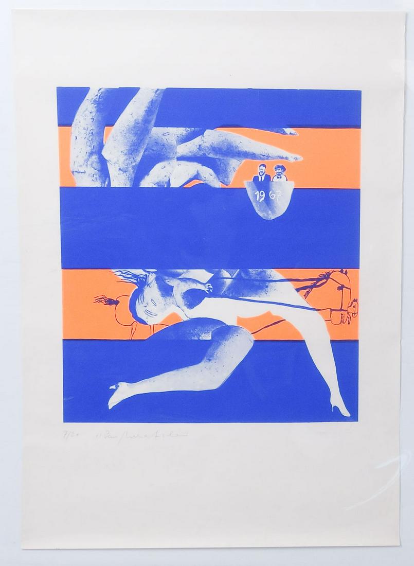 Heimrad Prem & Lothar Fischer Signed Poster 1967 #7/20: Heimrad Prem & Lothar Fischer Signed Poster 1967 #7/20 limited edition poster for the Bilder + Plastik exhibition at the Nebelung Gallery in Dussekldorf, Germany. Heimrad Prem (1934-1978) was a German