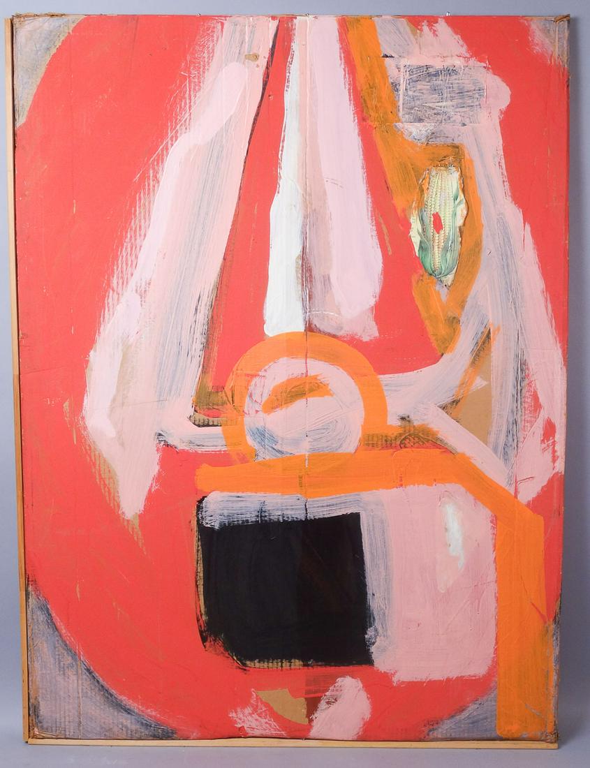 Stano Filko Original Mixed Media Abstract MCM Corn Cob: Stano Filko signed mixed media artwork of a corn cob. Stanislav "Stano'' Filko (Slovakian, 1937-2015) was one Slovakia's most important modern, conceptual artists. Filko studied painting at the Academ