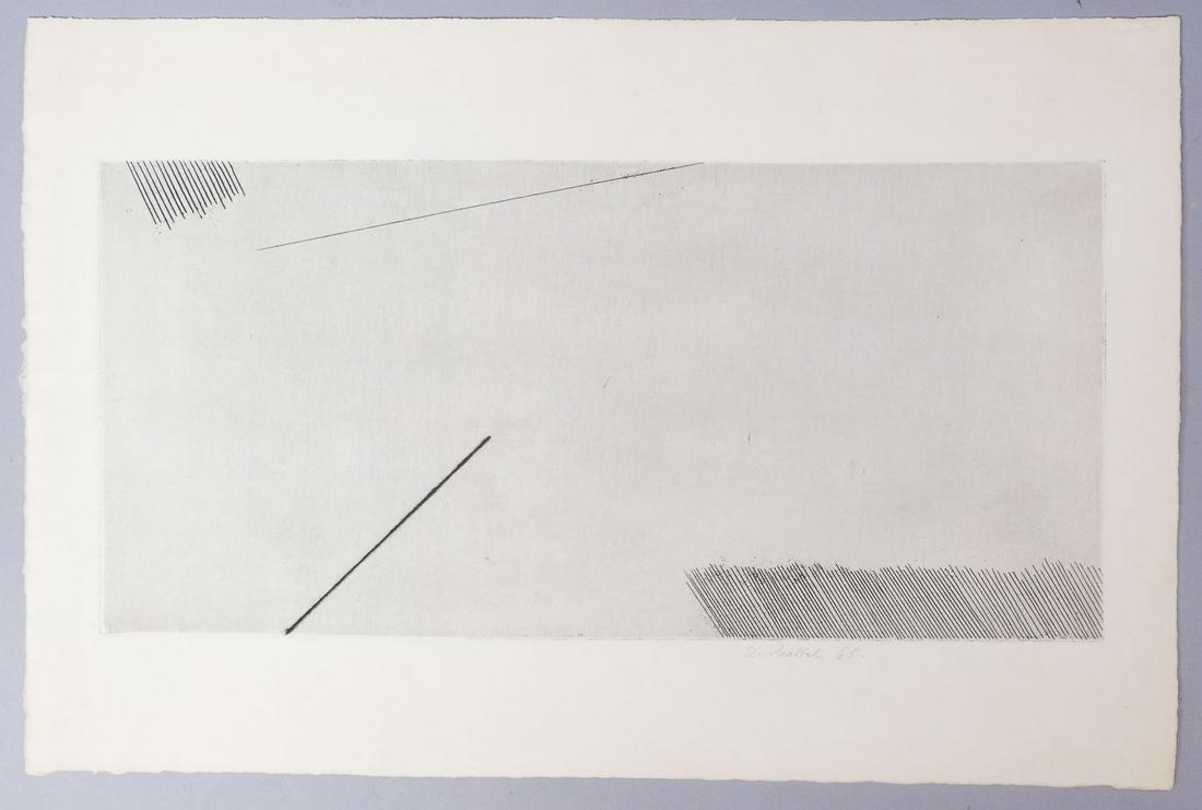 Karel Malich Signed Abstract Print 1965: Karel Malich (Czech, 1924-2019) Measurements: 8 1/2" x 17 1/2"