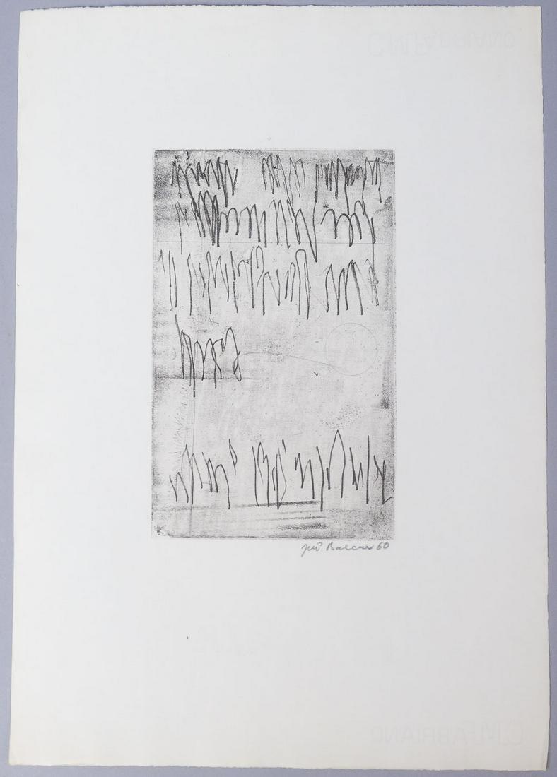 Jiri Balcar Signed Abstract Print 1960 #1: Jiri Balcar (Czech, 1929 - 1968) Balcar was a Czechoslovak graphic artist, painter, illustrator, typographer and cartoonist. He was famous for designing movie posters and book covers. He studied at th