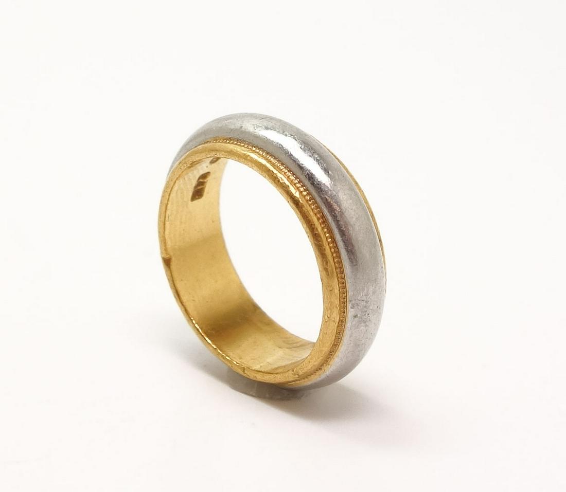 Vintage Fred France Platinum 24k Gold Double Band Ring: This is an elegant Fred France platinum and 24K yellow gold double ring band. This ring weighs 11g and is a size 5.25 US.