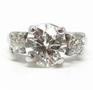 3.83ct GIA Solitaire Diamond Platinum Ring 4.8+ct TW