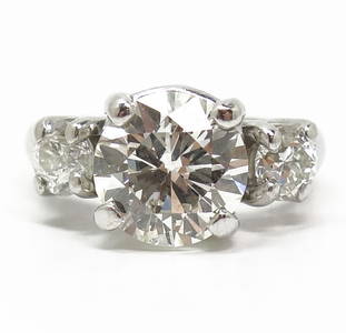 3.83ct GIA Solitaire Diamond Platinum Ring 4.8+ct TW