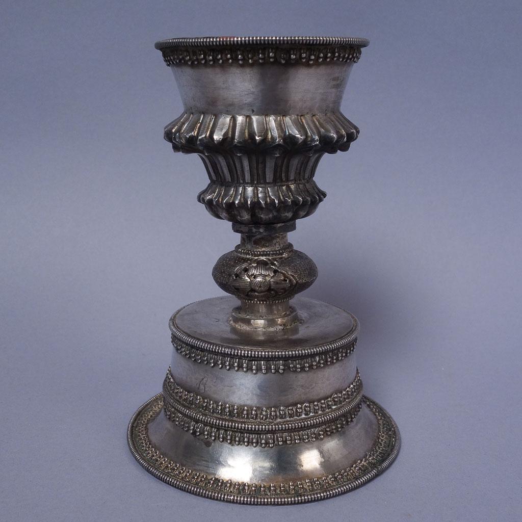 Ornate Antique Southeast Asian Silver Goblet: Antique Southeast Asian goblet with ornate decorative details. 9.08ozt. 5 1/2" x 4 1/8"