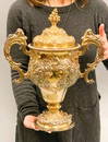 London 1748 Sterling Silver Robt Abercromby Lg Gilt Urn