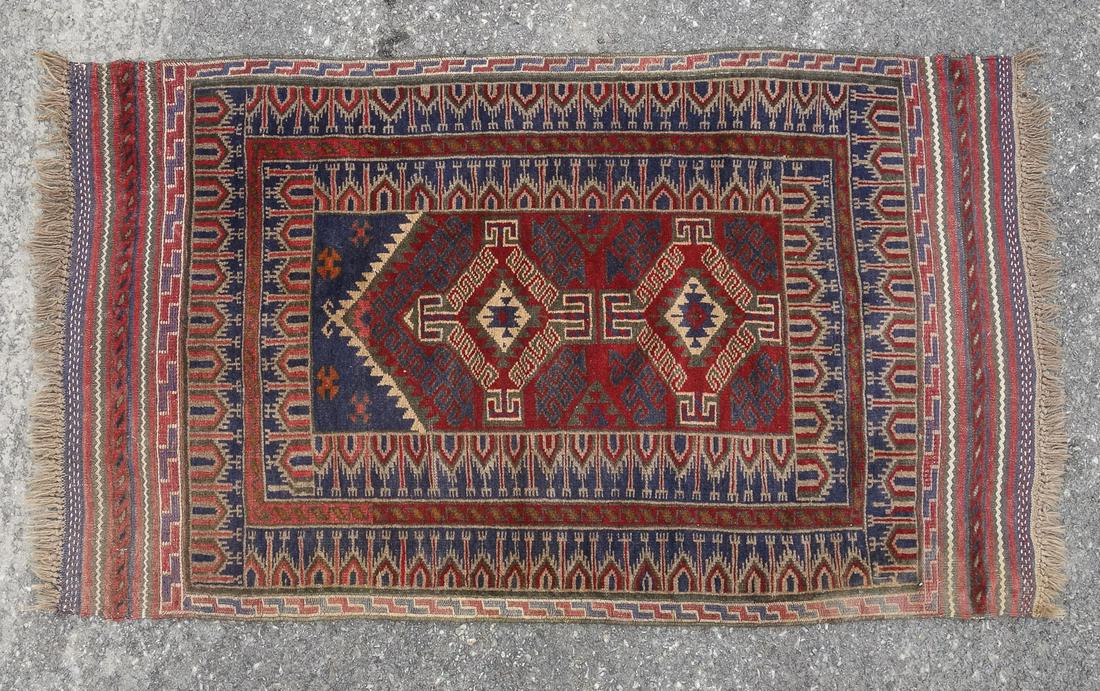 Antique Baluchi Tribal Prayer Rug 33" x 56 1/2": A good antique Baluchi tribal prayer rug. 33" x 56 1/2"
