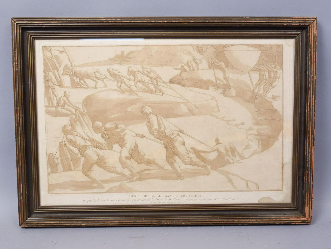 18c Nicolas Le Sueur Print Fisherman Pulling In Nets (1 of 4)