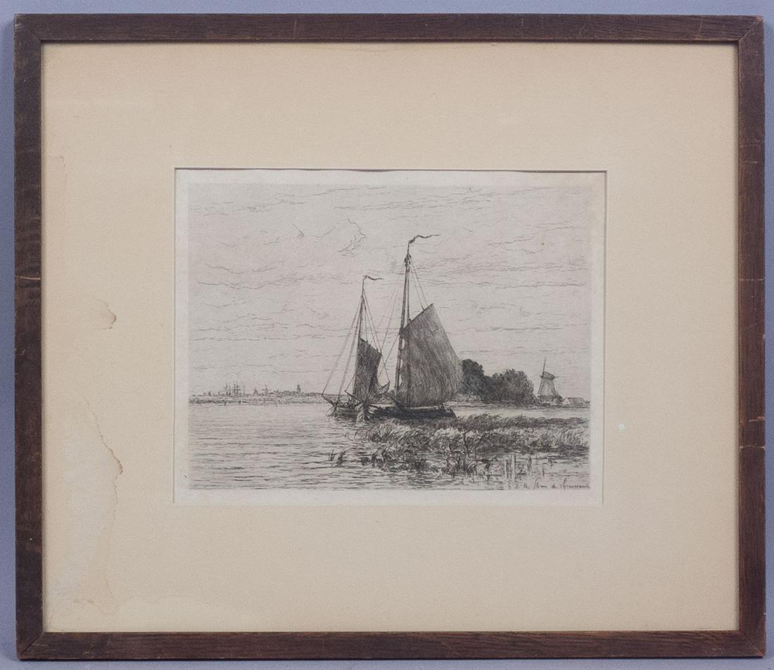 CN Storm van 'S Gravesande Print Sailboats & Windmill (1 of 3)