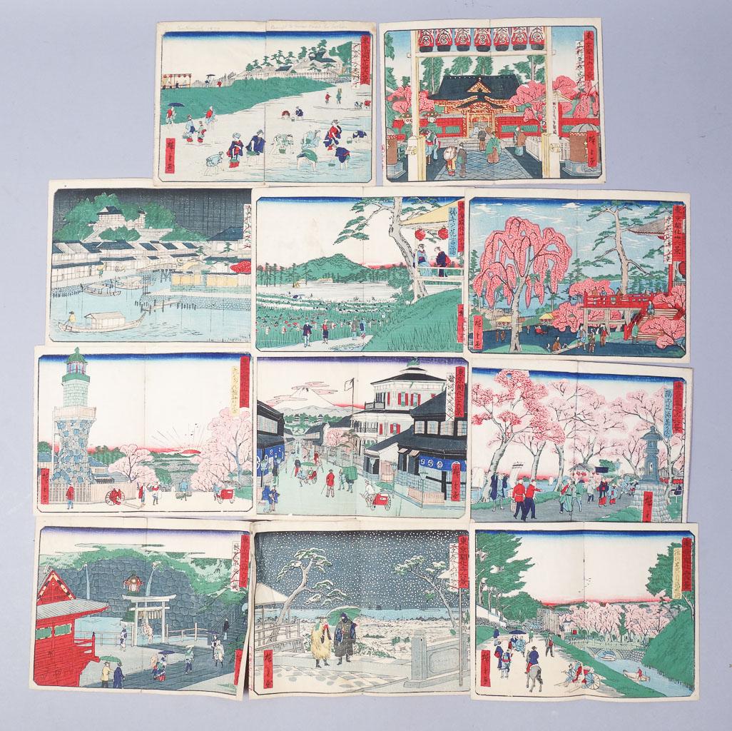 19c Booklet of Japanese Prints Famous Places Tokyo Gwa (1 of 9)