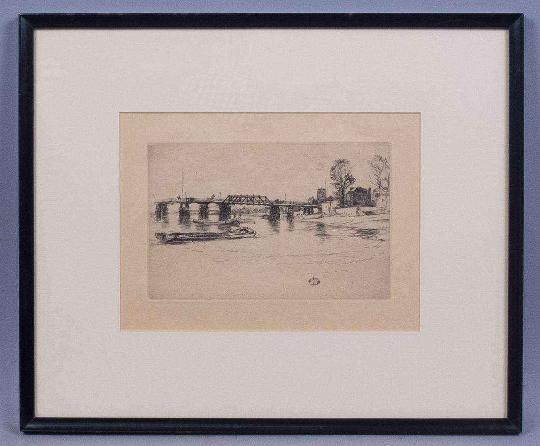Original 19c J.A.M. Whistler Etching Fulham AKA Chelsea (1 of 3)