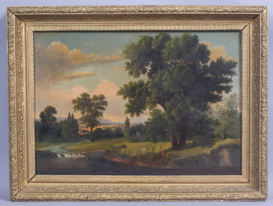 19c Panoramic Woodland Mountain Landscape Painting (1 of 3)