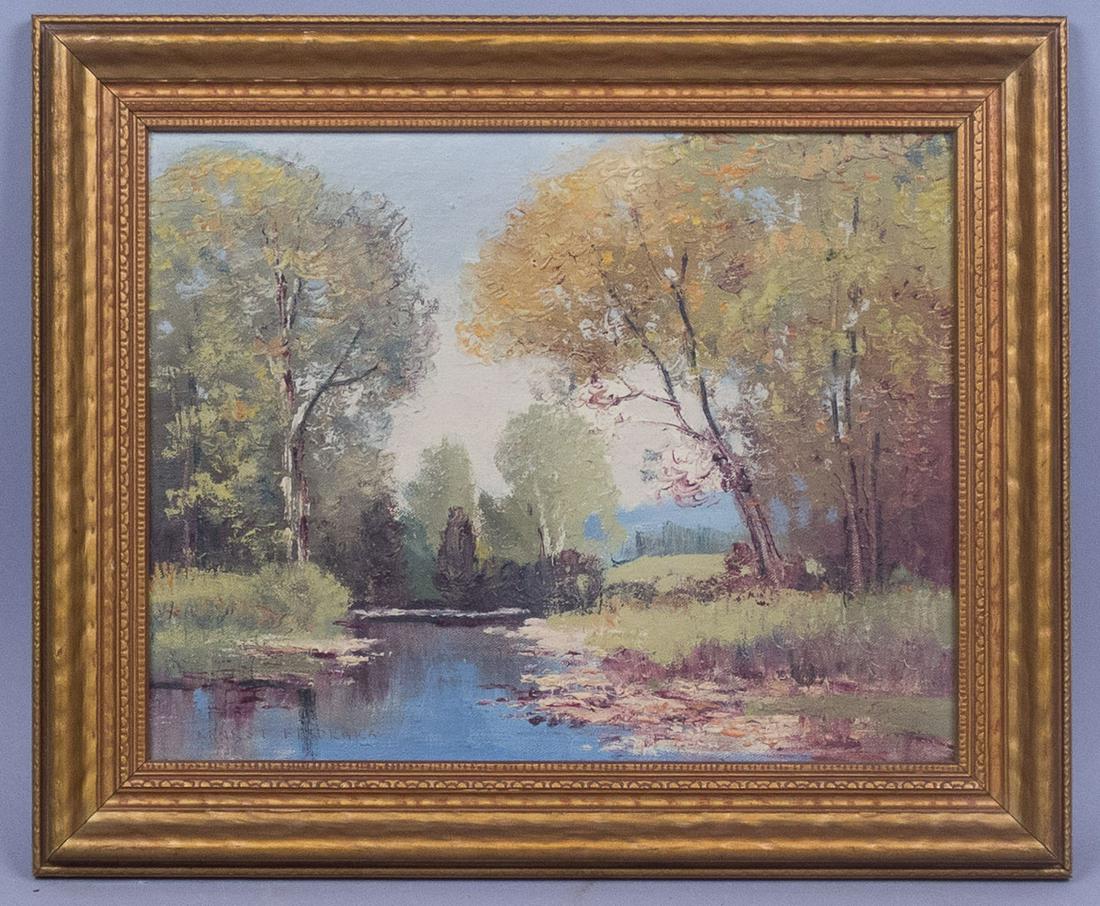 Ernest Fredericks Oil Painting Stream in Landscape (1 of 3)