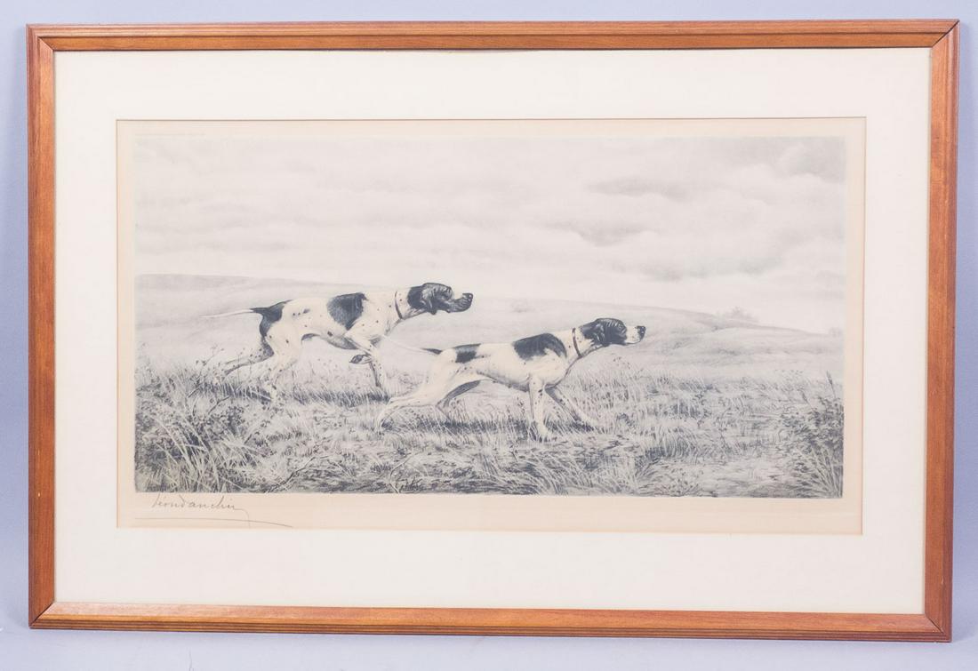 Leon Danchin pointer Hunting Dogs Signed Lithograph (1 of 4)