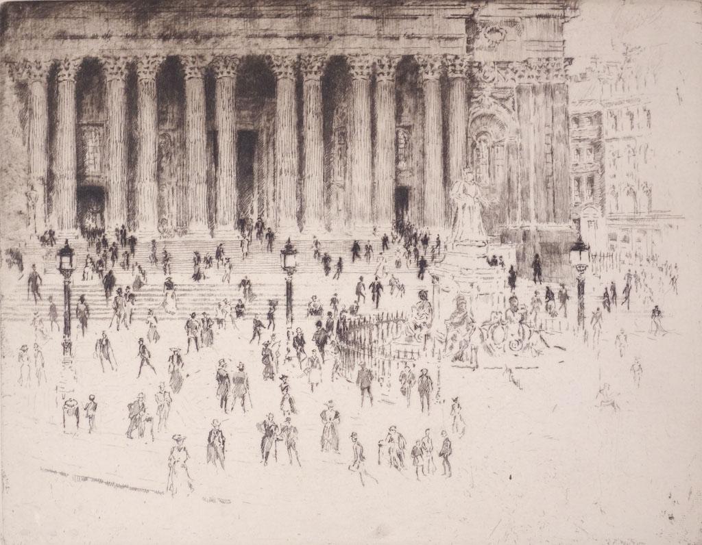 Joseph Pennell Etching The Pavement, St. Paul's London (1 of 5)