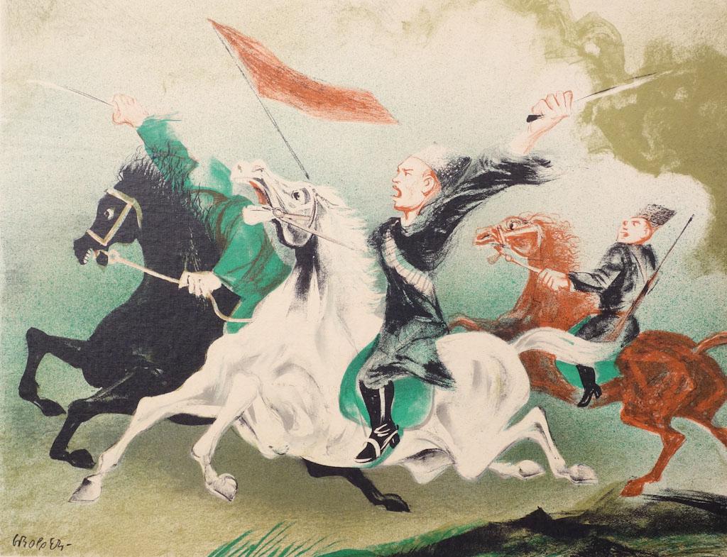 William Gropper Signed Lithograph Print Red Cavalry (1 of 5)