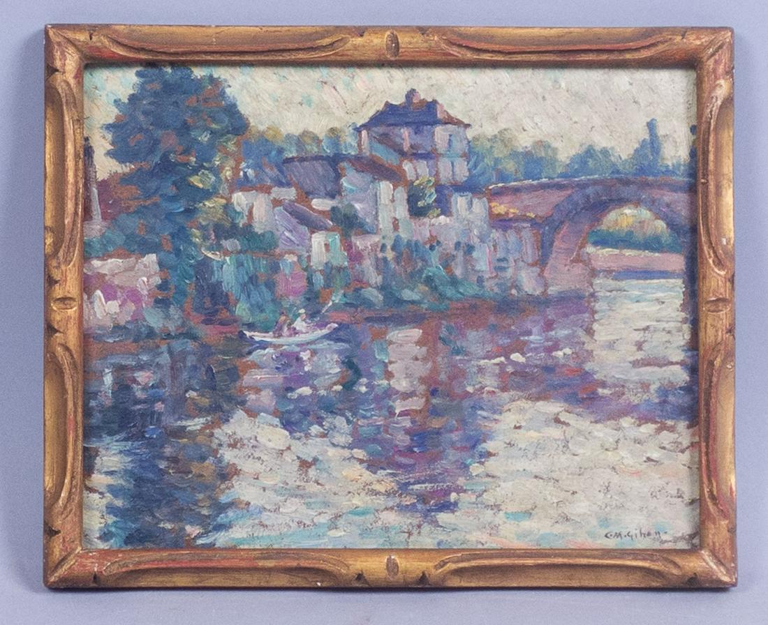 Signed Gihon Oil Painting Post Impressionist Waterscape (1 of 5)
